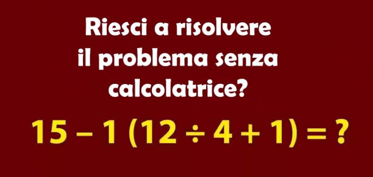 Sei in grado di risolvere questo semplice problema?
