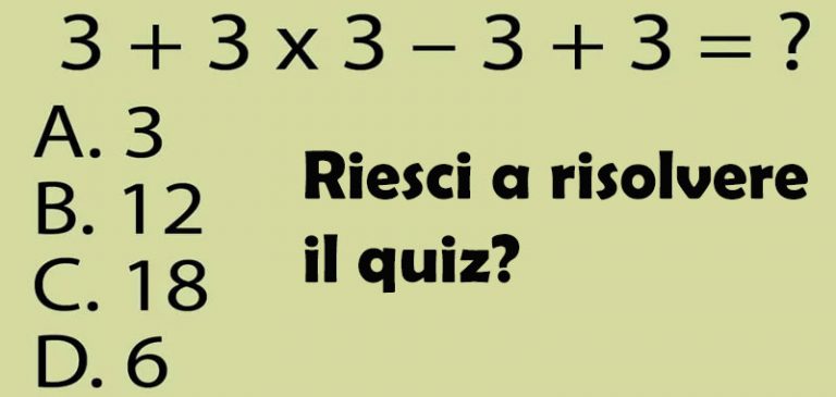 Riesci a risolvere questo quiz da scuola media?