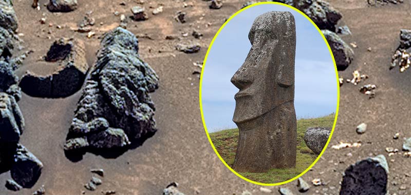 Marte volti identici ai Moai isola di Pasqua