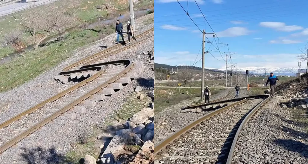 Anche le rotaie dei treni piegate in Turchia dopo il terremoto