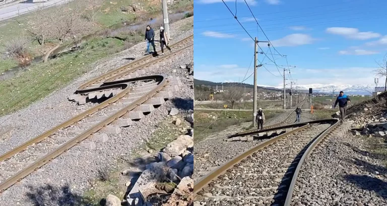 Anche le rotaie dei treni piegate in Turchia dopo il terremoto