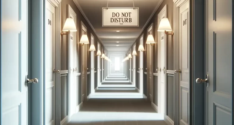 Attenzione al cartello Non Disturbare nelle camere d’albergo