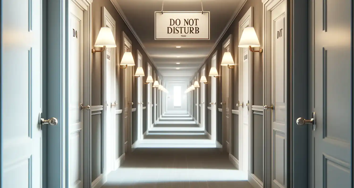 Attenzione al cartello Non Disturbare nelle camere di albergo