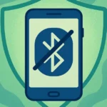 Icona Bluetooth barrata su smartphone per sicurezza e risparmio batteria