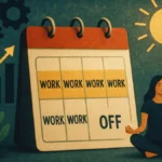 Icona che simboleggia una settimana lavorativa di quattro giorni con un calendario