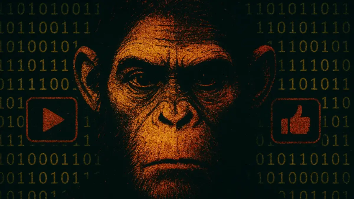 Illustrazione digitale che rappresenta una figura stilizzata di Bigfoot