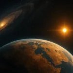 Immagine artistica di un esopianeta roccioso simile alla Terra
