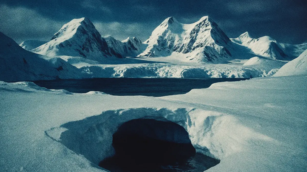 Panorama montuoso e ghiacciato Antartide