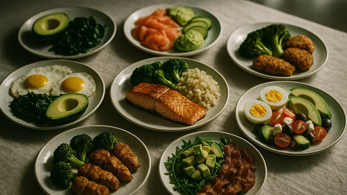 Piatti colorati e bilanciati di un menu settimanale keto 2025