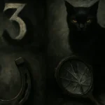 Rappresentazione artistica del numero 13 o 17 con simboli di superstizione e mistero