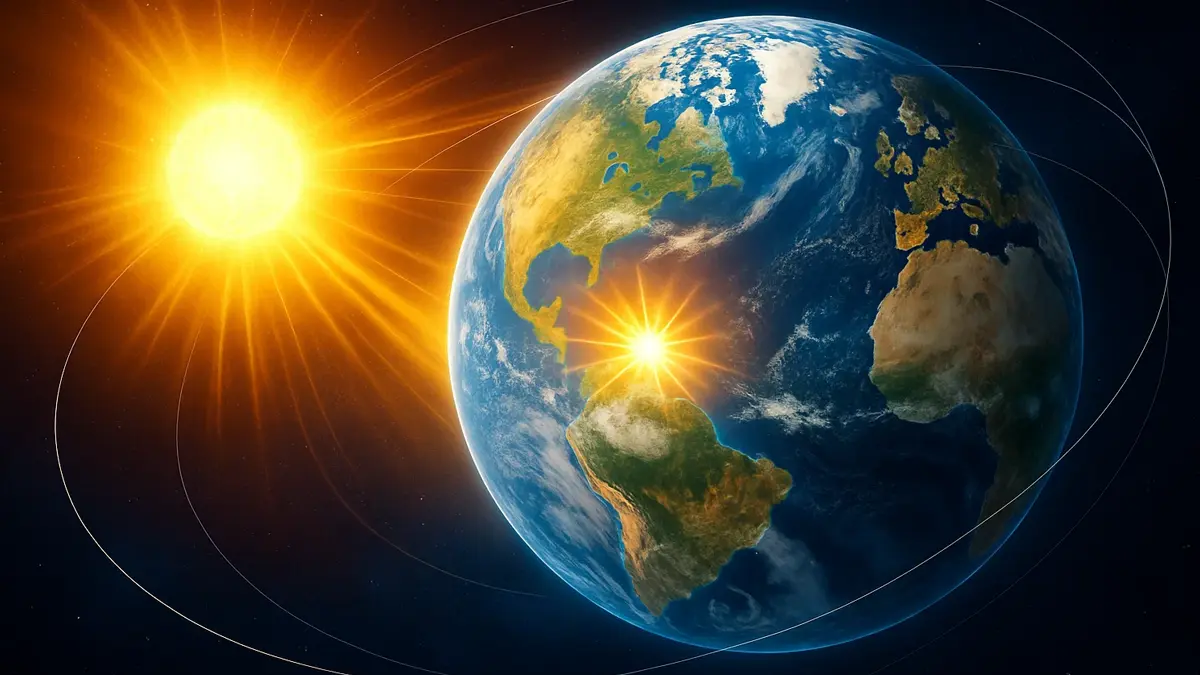 Rappresentazione artistica della Terra inclinata sul suo asse