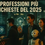 Un gruppo eterogeneo di persone che simboleggiano diverse professioni tecnologiche e sostenibili