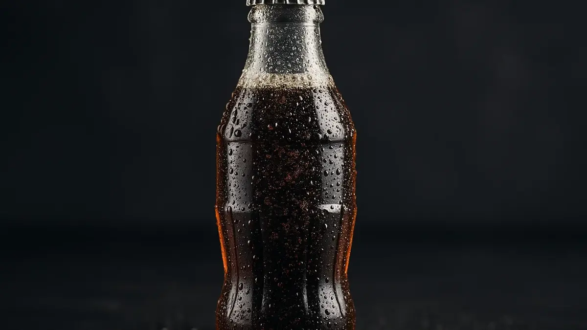Una bottiglia di Coca-Cola classica in primo piano
