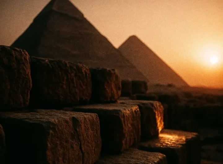 e Grandi Piramidi di Giza alba