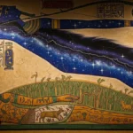 La dea egizia Nut inarcata sul dio della terra Geb