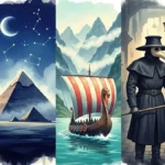 Mosaico colorato che raffigura varie scene storiche in modo stilizzato