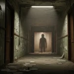 Ombra misteriosa in un vecchio corridoio di casa