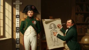 Ritratto storico stilizzato di Napoleone Bonaparte visto di profilo