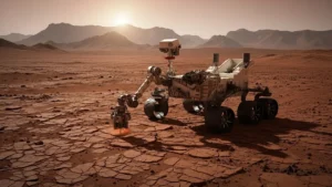 Rover su Marte analizza un campione di roccia alla ricerca di vita