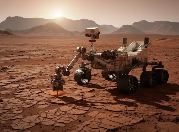 Rover su Marte analizza un campione di roccia alla ricerca di vita