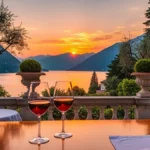 Terrazza di una villa di lusso con vista sul Lago di Como
