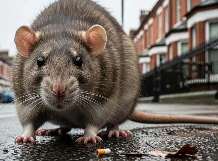 Un ratto grigio e marrone dalle dimensioni sorprendenti