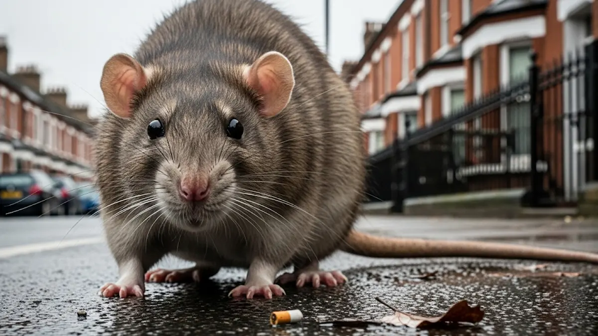 Un ratto grigio e marrone dalle dimensioni sorprendenti