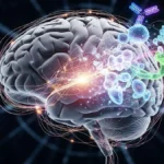 illustrazione astratta che mostra un cervello stilizzato al centro