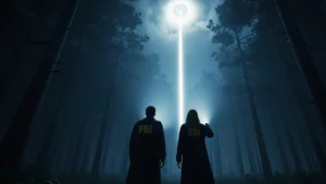 immagine evocativa in stile X-Files con due figure di spalle