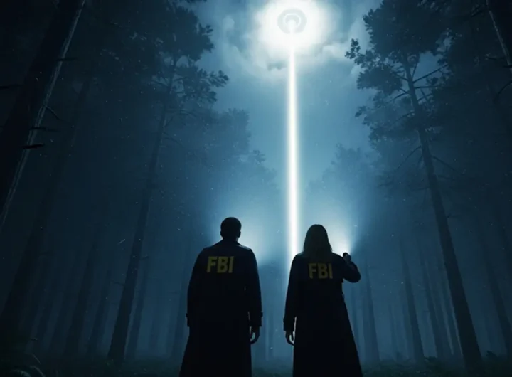 immagine evocativa in stile X-Files con due figure di spalle