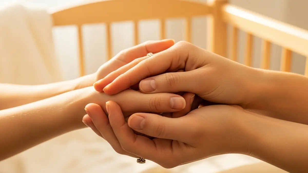le mani di due amici che si stringono affettuosamente