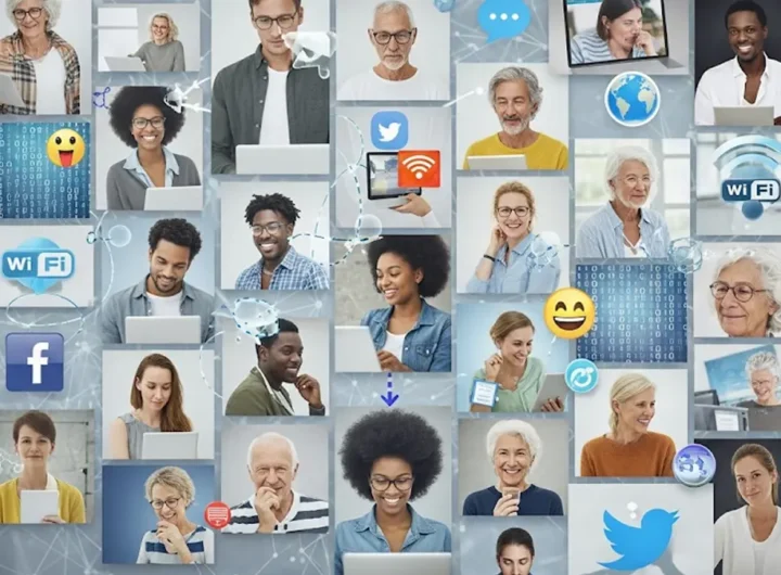 un collage di immagini di persone su internet