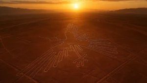 Fotografia aerea del geoglifo del ragno di Nazca