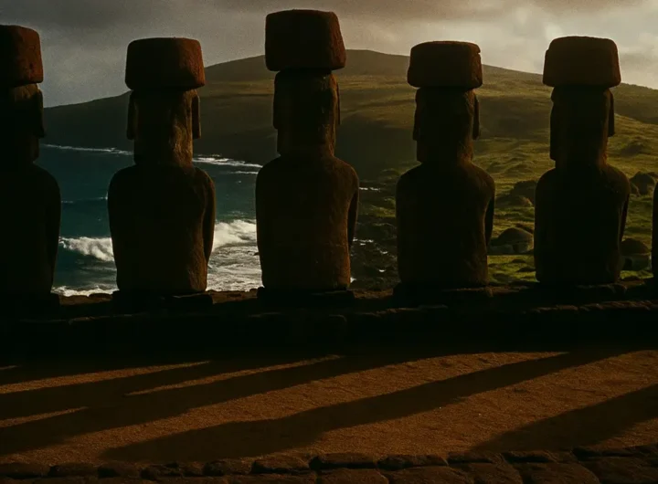 I sette moai di Ahu Akivi allineati