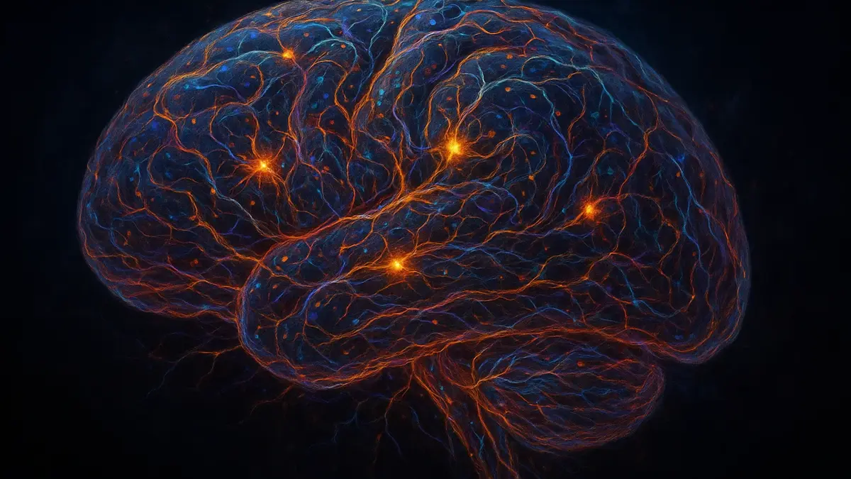 Illustrazione artistica che rappresenta attività elettrica del cervello umano