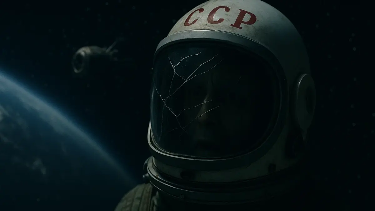 Illustrazione di un cosmonauta sovietico perso nello spazio