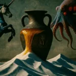 Illustrazione surreale con elementi di vari fatti strani