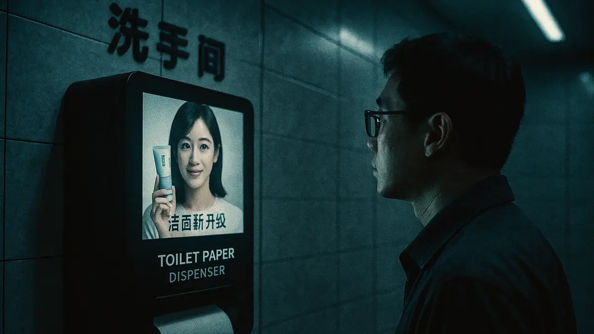 In Cina alcuni bagni pubblici erogano carta igienica solo dopo aver visto uno spot pubblicitario