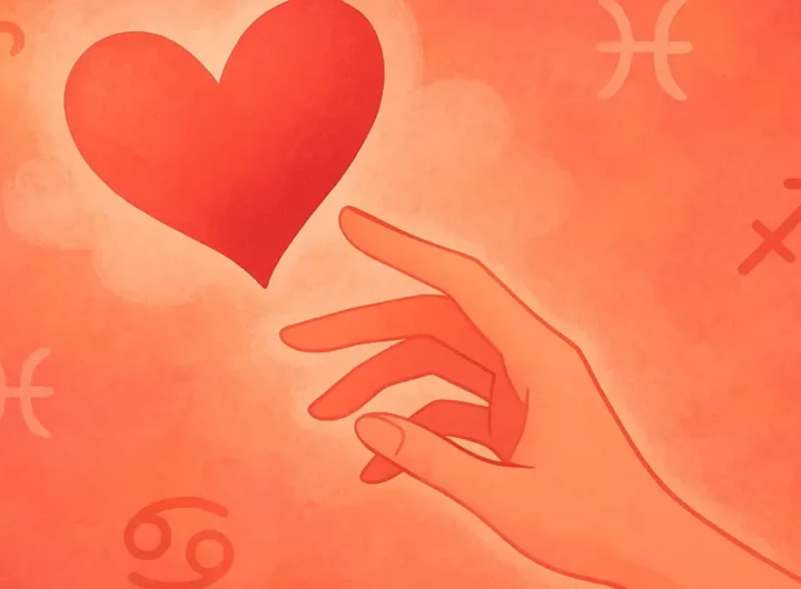 Mano che afferra o tiene un cuore fluttuante