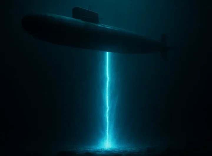 Misterioso oggetto luminoso emerge dalle profondità oscure oceano