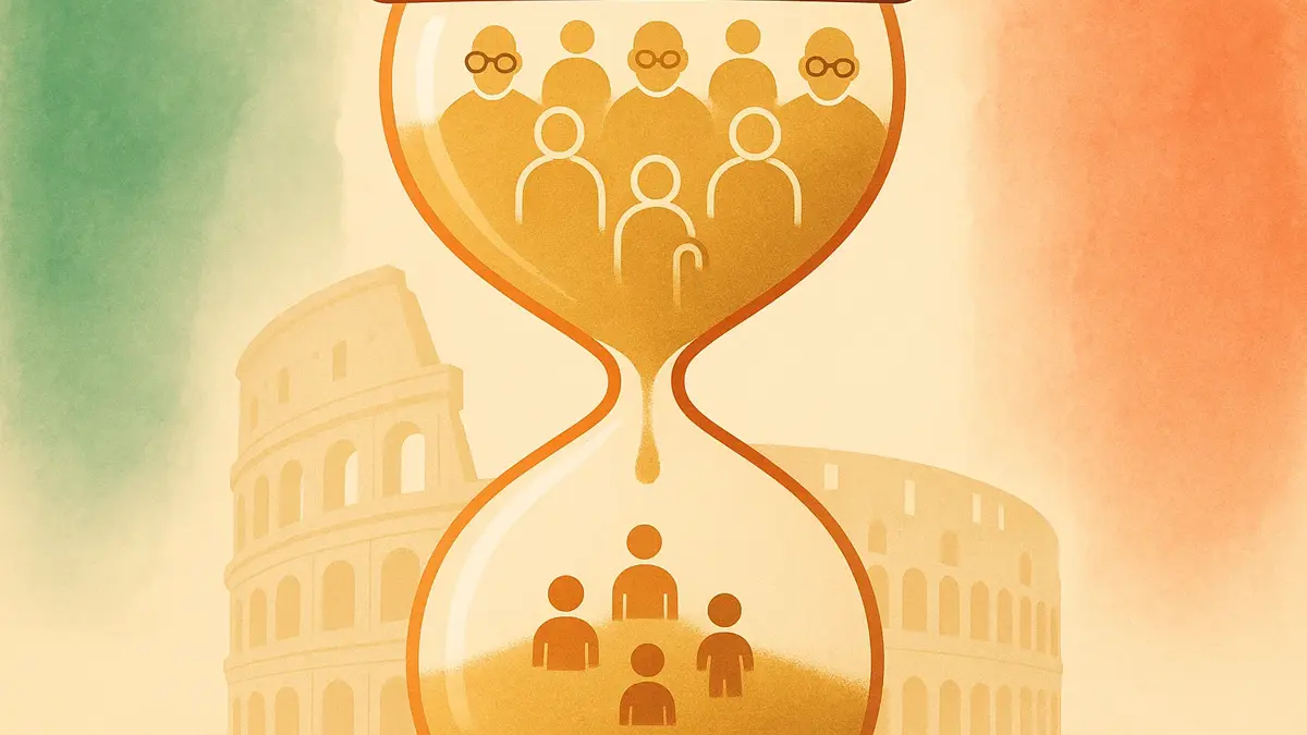 Piramide demografica Italia che illustra lo squilibrio generazionale