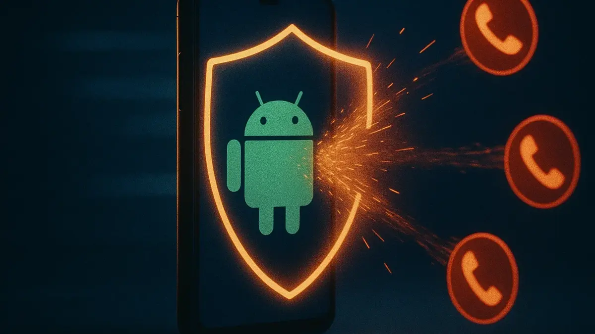 Smartphone Android con app Telefono aperta che mostra un avviso