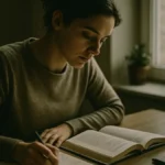 Studente concentrato alla scrivania applica tecniche per aumentare la concentrazione nello studio