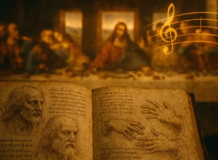 Ultima Cena di Leonardo da Vinci con focus sui gesti e le espressioni degli apostoli