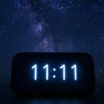 Una persona guarda stupita un orologio digitale che segna le 11-11