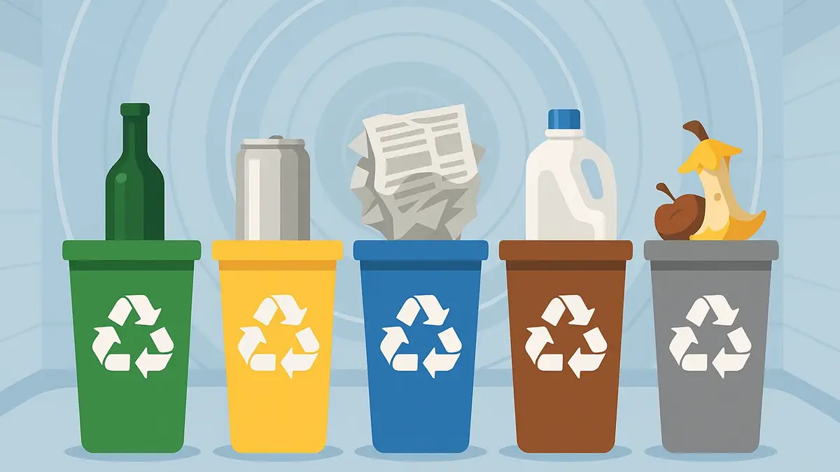 contenitori differenziata colori simboli riciclo plastica vetro carta alluminio