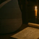 immagine della Stele di Rosetta con in primo piano i tre tipi di scrittura