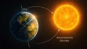 Asse terrestre inclinato durante orbita solare