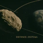 Asteroide di medie dimensioni che attraversa lo spazio vicino alla Terra