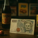 Banconota 1000 lire Maria Montessori vicino a oggetti